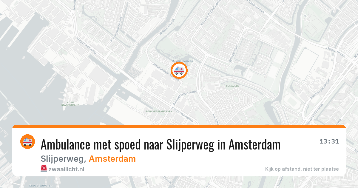 Ambulance met spoed naar Slijperweg in Amsterdam — 30 jul 2026