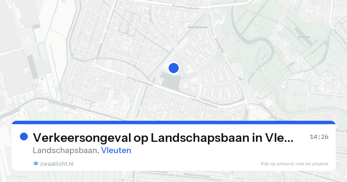 Verkeersongeval op Landschapsbaan in Vleuten — 23 aug 2026