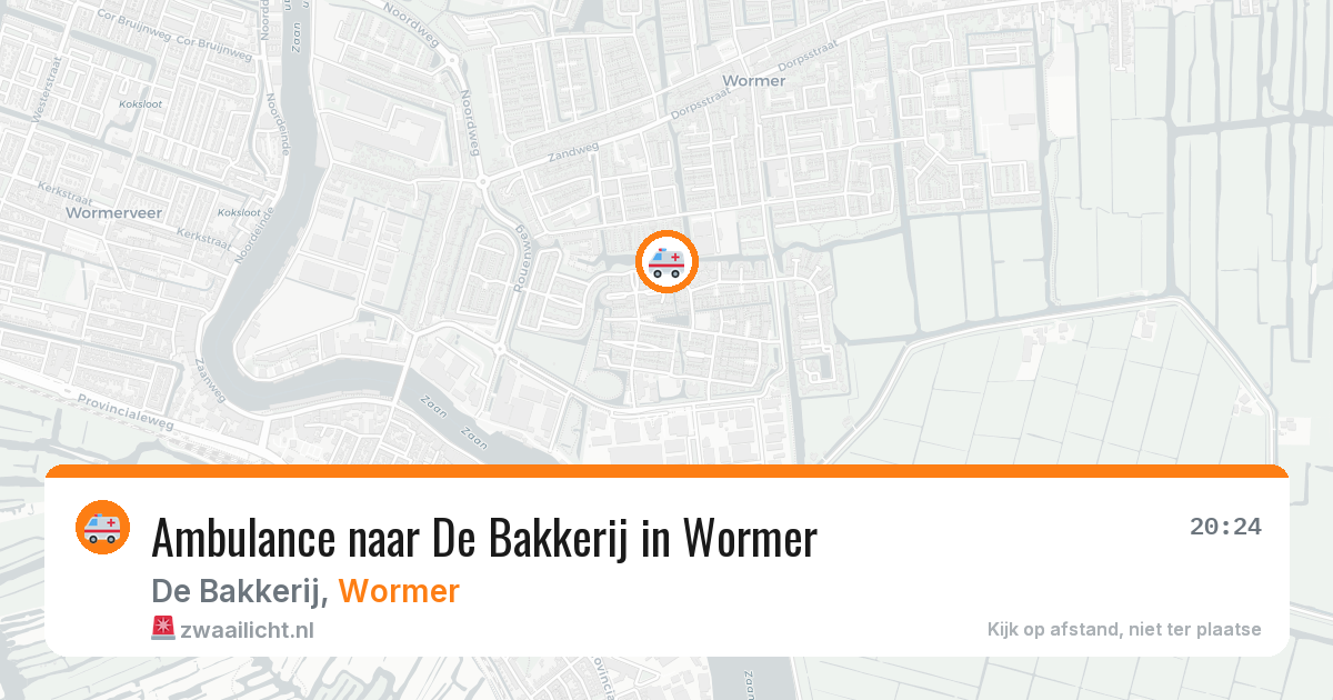 Ambulance naar De Bakkerij in Wormer — 8 aug 2026