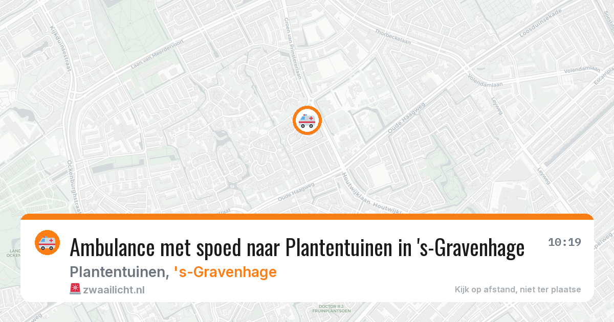 Ambulance met spoed naar Plantentuinen in 's-Gravenhage — 7 jun 2026