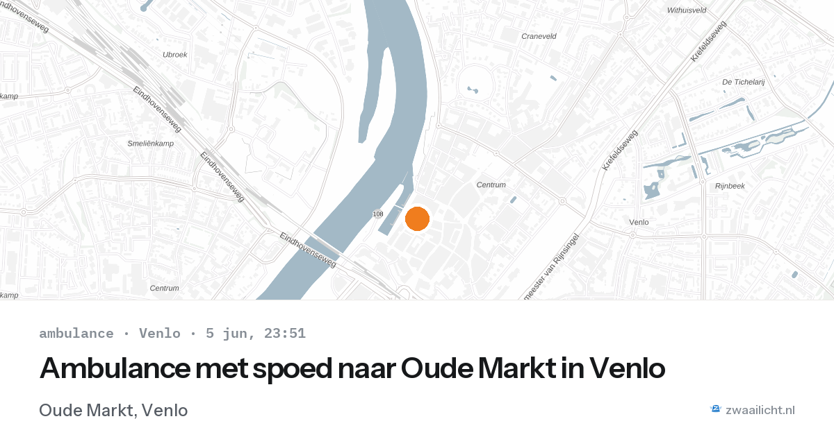 Ambulance met spoed naar Oude Markt in Venlo — 5 jun 2026