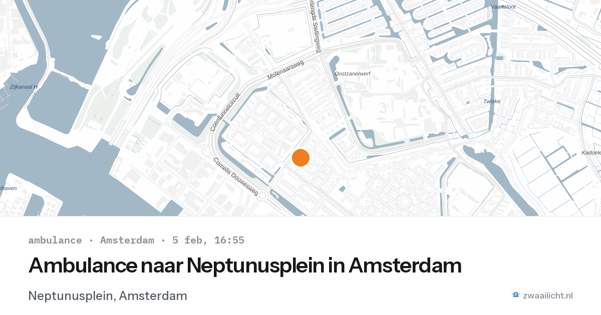 Ambulance naar Neptunusplein in Amsterdam — 5 feb 2026