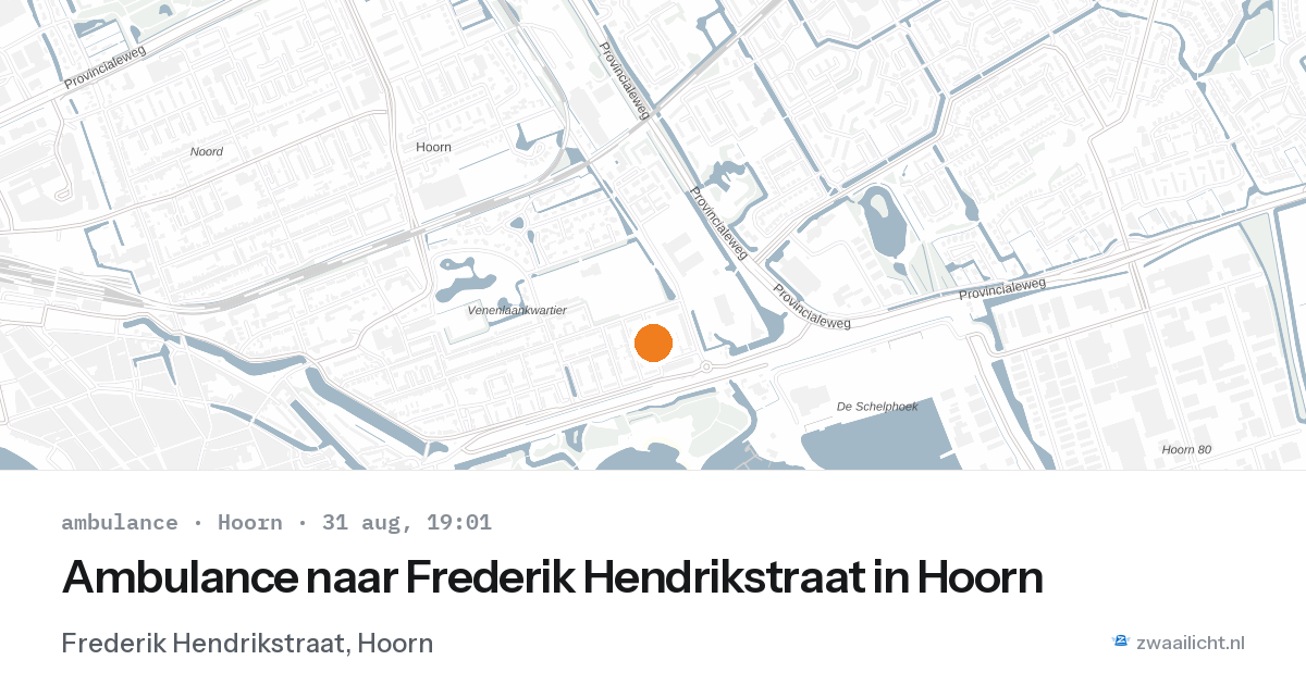 Ambulance naar Frederik Hendrikstraat in Hoorn — 31 aug 2026