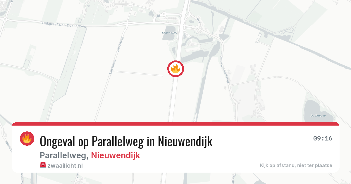 Ongeval op Parallelweg in Nieuwendijk — 20 jul 2026