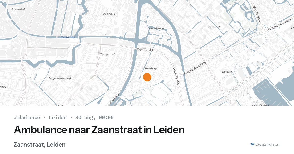 Ambulance naar Zaanstraat in Leiden — 29 aug 2026