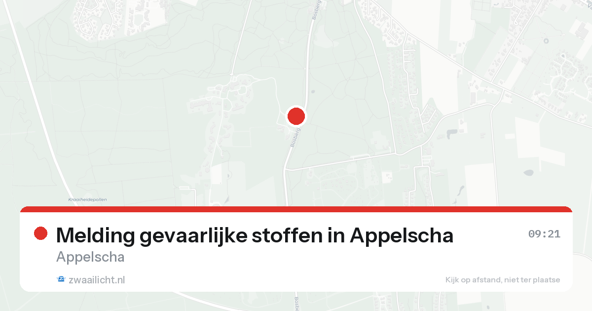 Melding gevaarlijke stoffen in Appelscha — 25 aug 2026