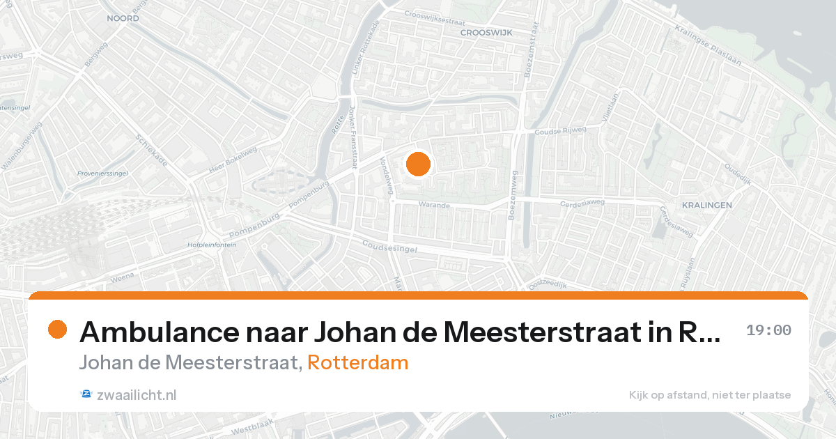 Ambulance naar Johan de Meesterstraat in Rotterdam — 16 aug 2026