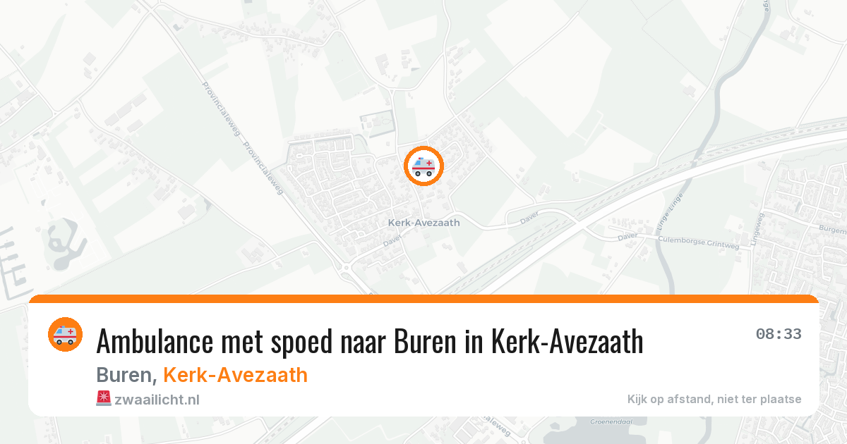 Ambulance met spoed naar Buren in Kerk-Avezaath — 10 aug 2026