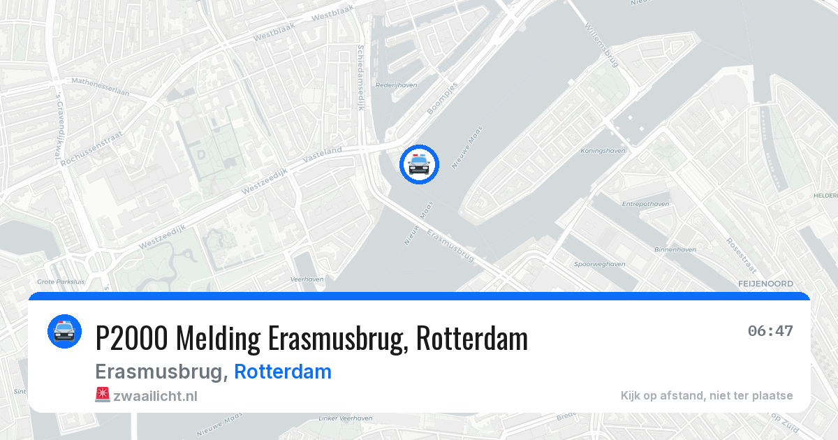 P2000 Melding Erasmusbrug, Rotterdam — 11 aug 2026