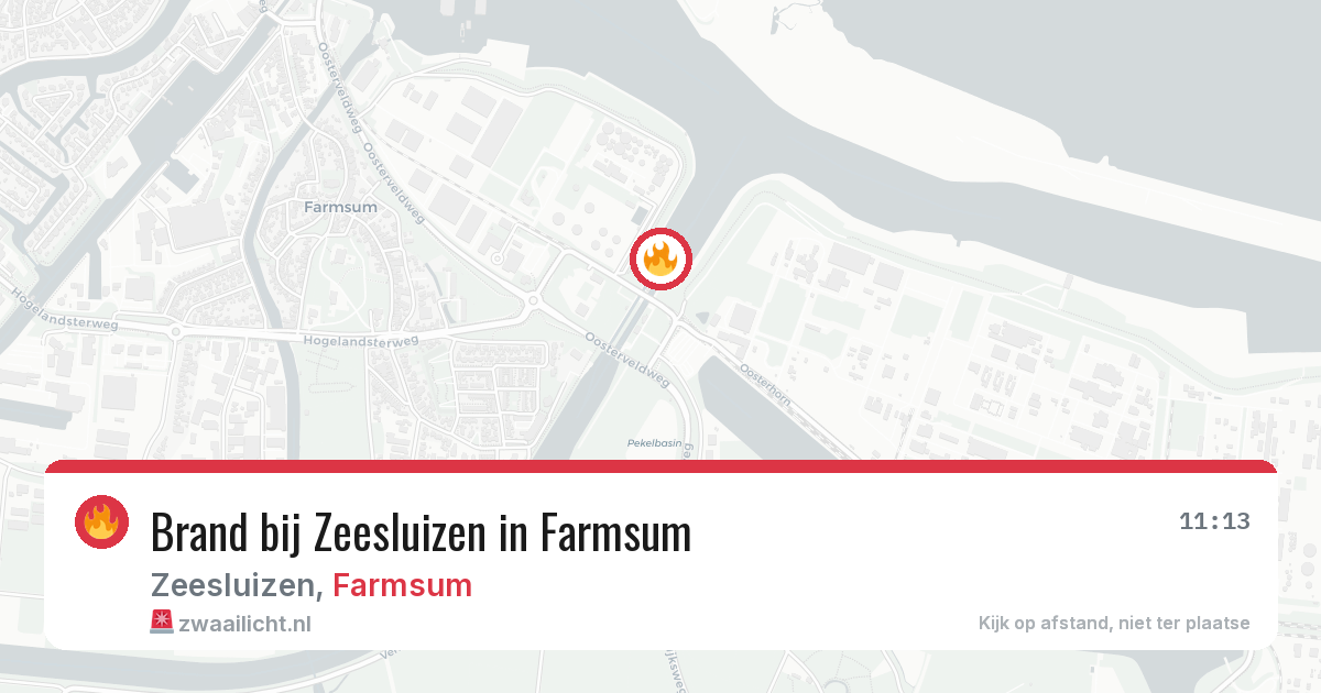 Brand bij Zeesluizen in Farmsum — 10 aug 2026