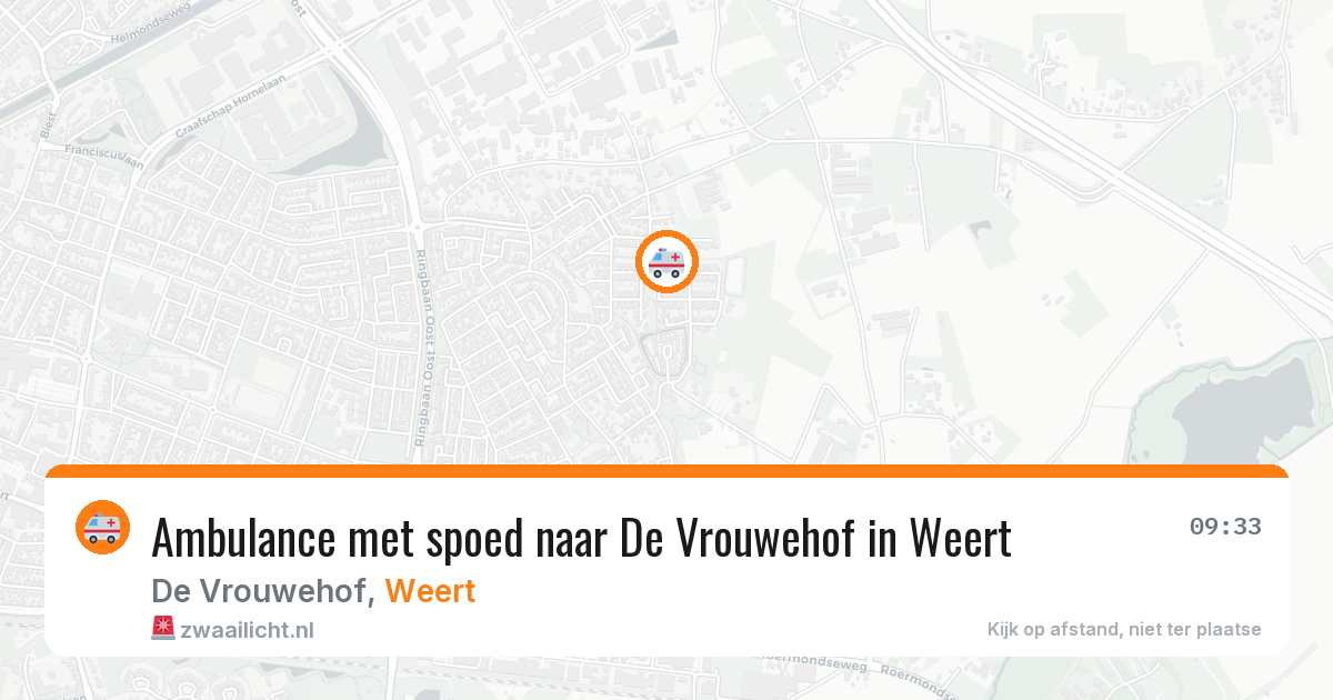 Ambulance met spoed naar De Vrouwehof in Weert — 2 aug 2026