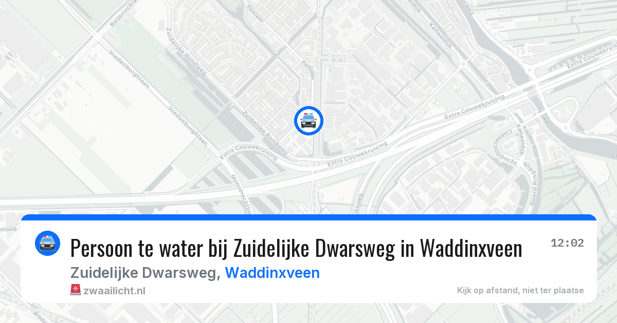 Persoon te water bij Zuidelijke Dwarsweg in Waddinxveen — 29 jan 2026
