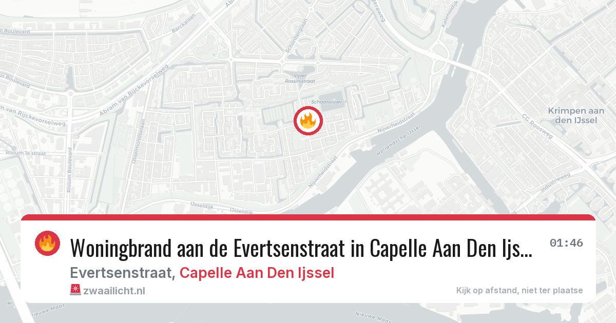 Woningbrand aan de Evertsenstraat in Capelle Aan Den Ijssel — 12 jul 2026