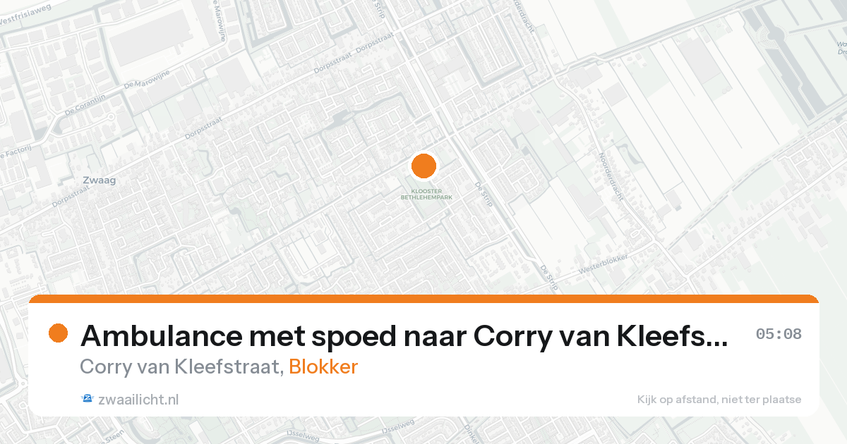 Ambulance met spoed naar Corry van Kleefstraat in Blokker — 11 aug 2026