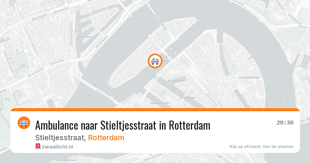 Ambulance naar Stieltjesstraat in Rotterdam — 14 aug 2026