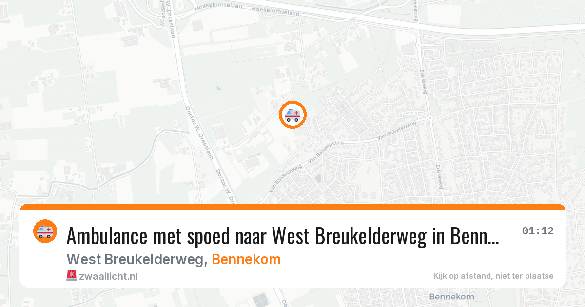 Ambulance met spoed naar West Breukelderweg in Bennekom — 9 mrt 2026