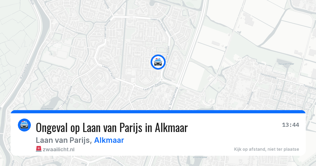 Ongeval op Laan van Parijs in Alkmaar — 27 jul 2026