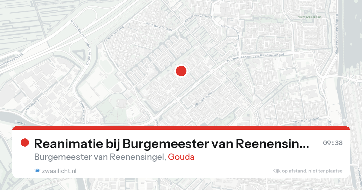 Reanimatie bij Burgemeester van Reenensingel in Gouda — 16 aug 2026