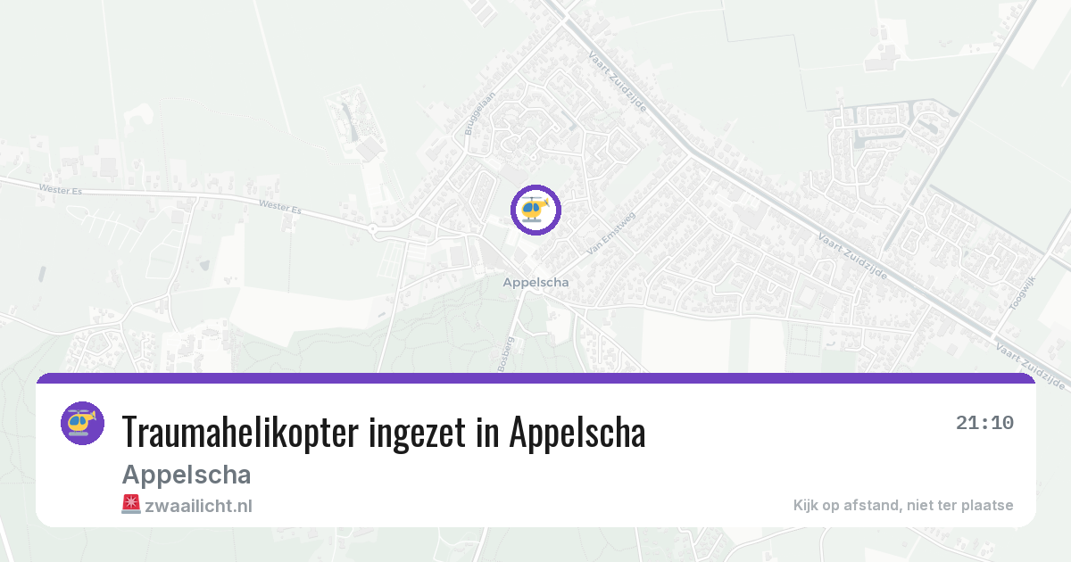 Traumahelikopter ingezet in Appelscha — 29 jul 2026 | 🚨 Zwaailicht.nl