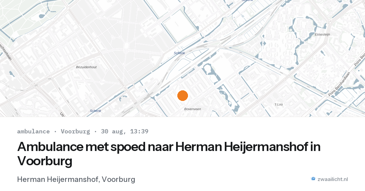 Ambulance met spoed naar Herman Heijermanshof in Voorburg — 30 aug 2026