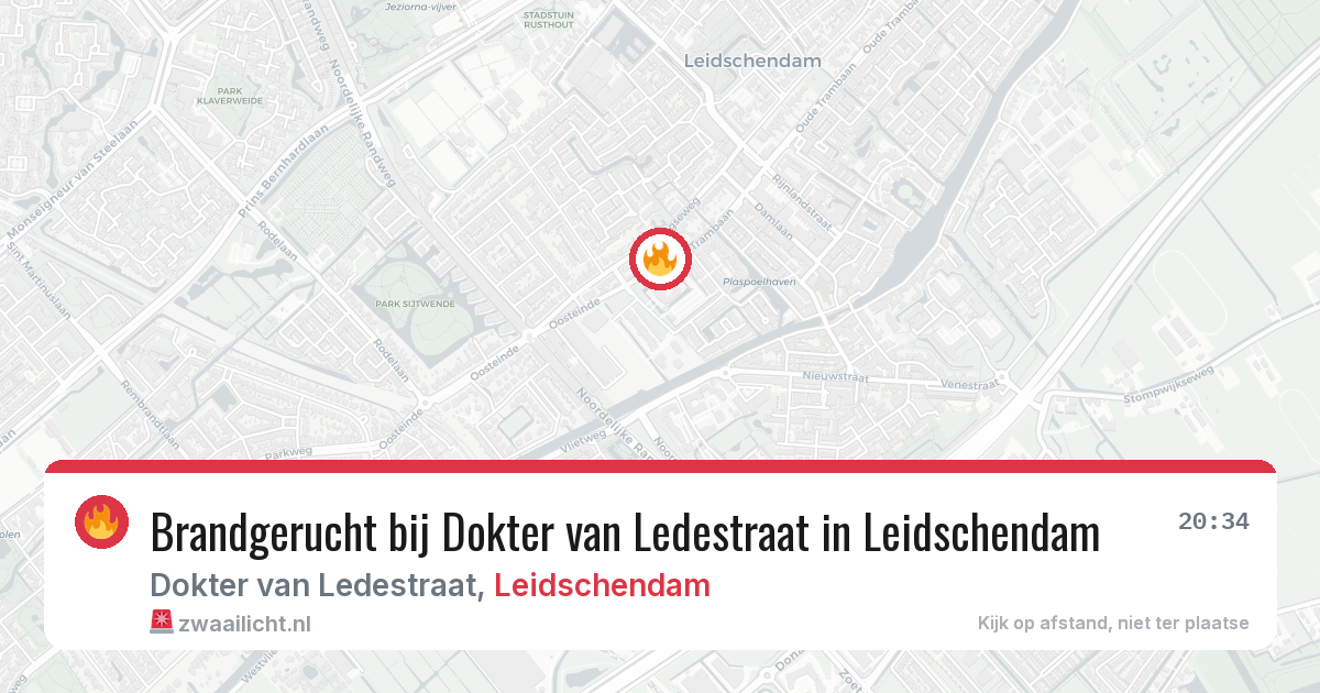 Brandgerucht bij Dokter van Ledestraat in Leidschendam — 17 mrt 2026