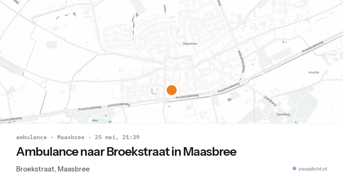 Ambulance naar Broekstraat in Maasbree — 25 mei 2026
