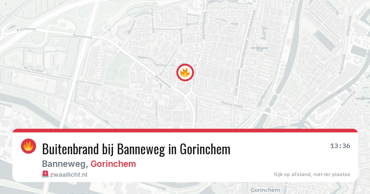 Buitenbrand bij Banneweg in Gorinchem — 9 aug 2026