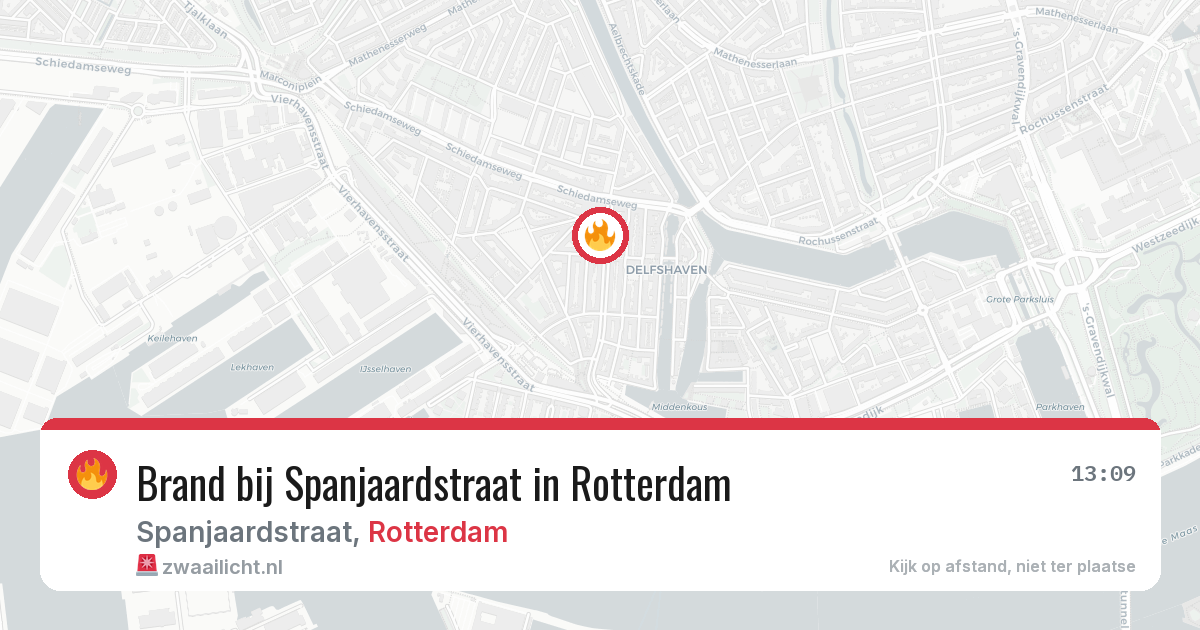 Brand bij Spanjaardstraat in Rotterdam — 12 aug 2026