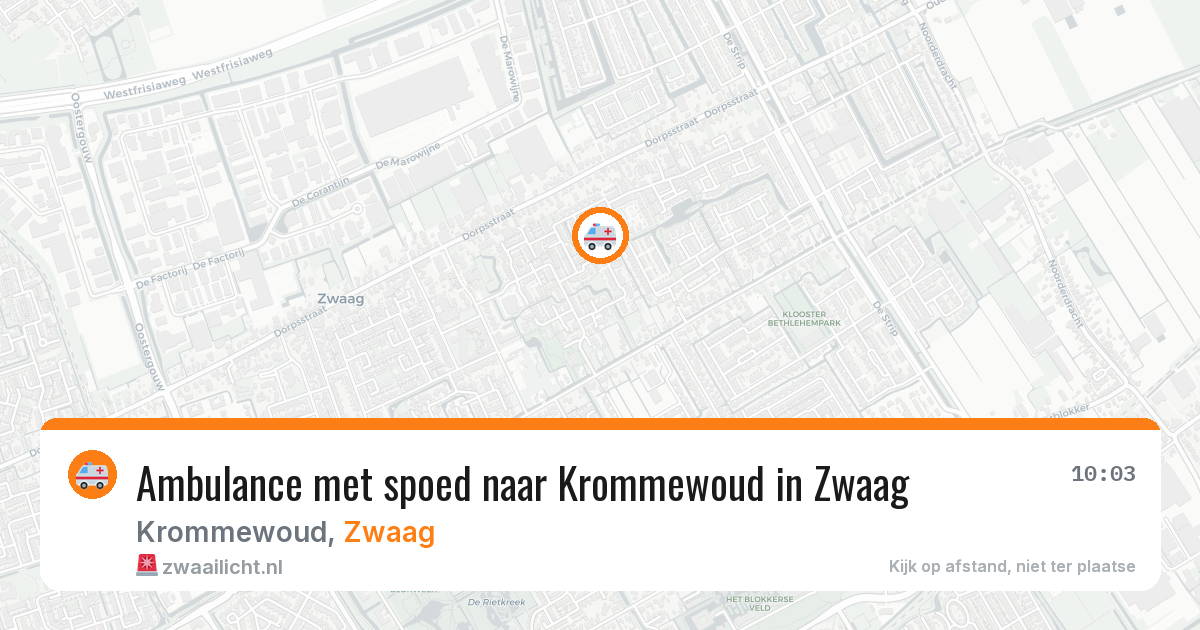 Ambulance met spoed naar Krommewoud in Zwaag — 12 aug 2026