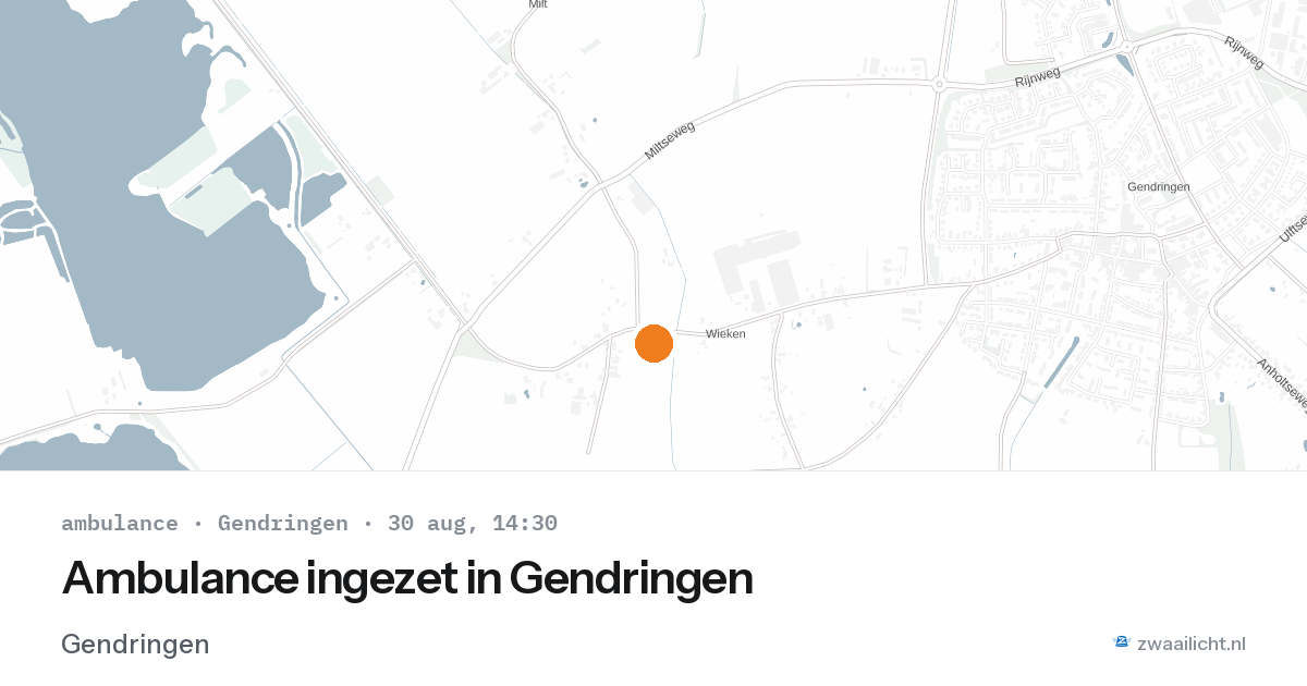 Ambulance ingezet in Gendringen — 30 aug 2026