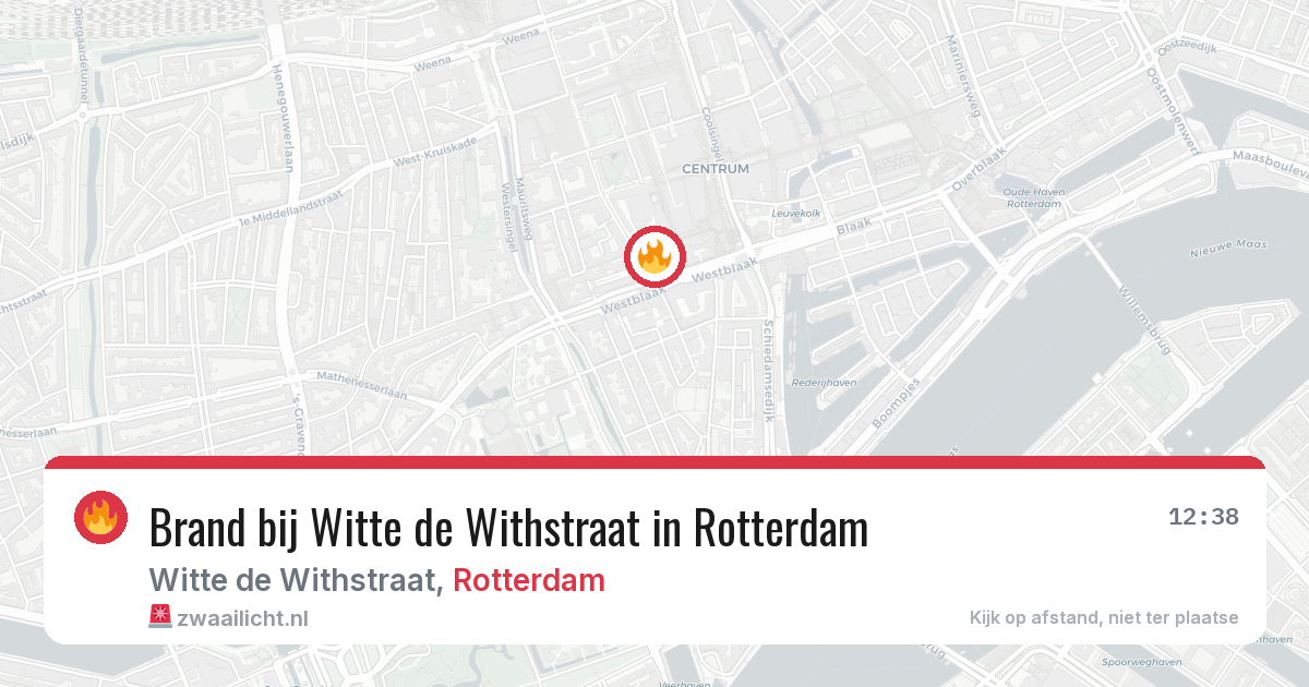 Brand bij Witte de Withstraat in Rotterdam — 12 aug 2026