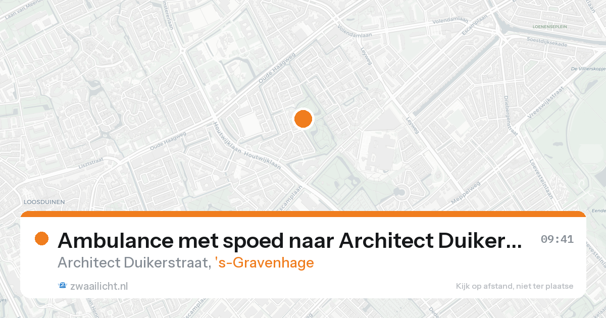 Ambulance met spoed naar Architect Duikerstraat in 's-Gravenhage — 9 mei 2026