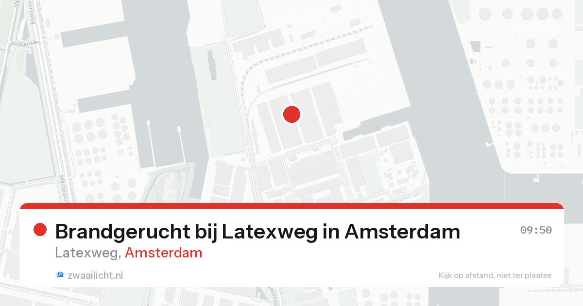 Brandgerucht bij Latexweg in Amsterdam — 1 jun 2026
