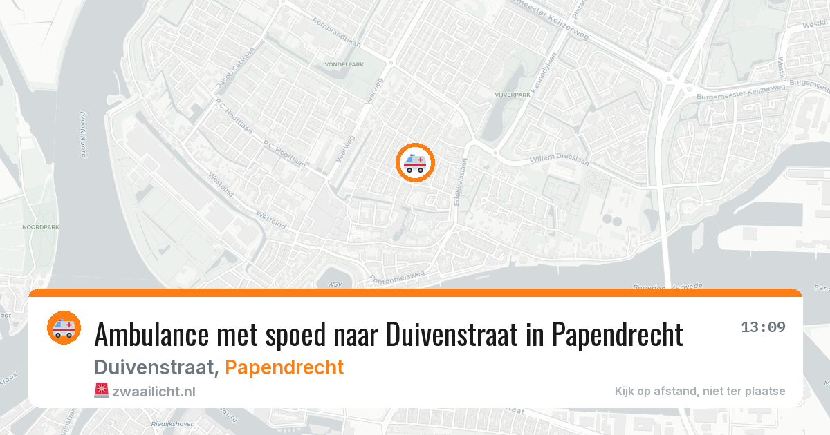 Ambulance met spoed naar Duivenstraat in Papendrecht — 14 jun 2026