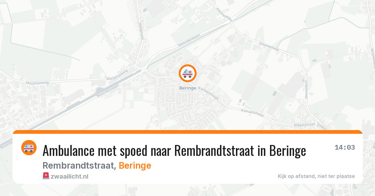 Ambulance met spoed naar Rembrandtstraat in Beringe — 22 jul 2026