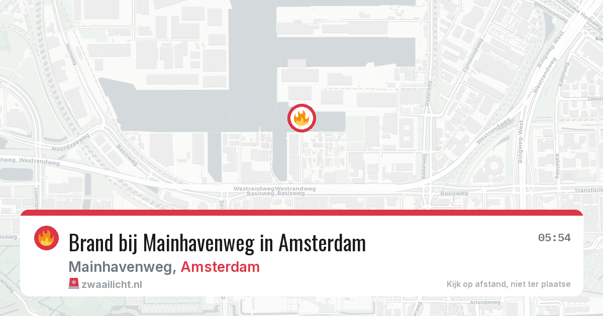 Brand bij Mainhavenweg in Amsterdam — 19 jun 2026