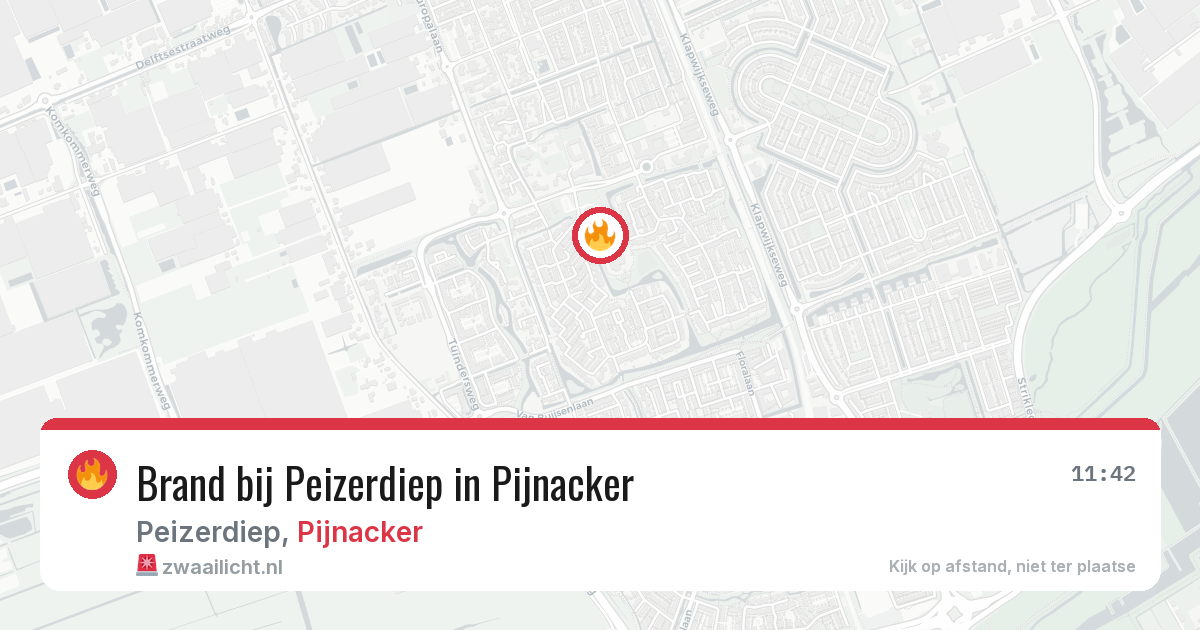 Brand bij Peizerdiep in Pijnacker — 8 apr 2026