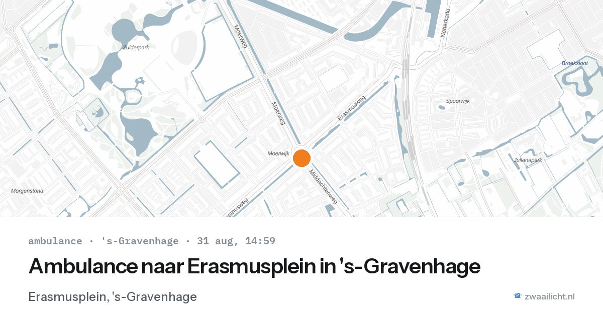 Ambulance naar Erasmusplein in 's-Gravenhage — 31 aug 2026