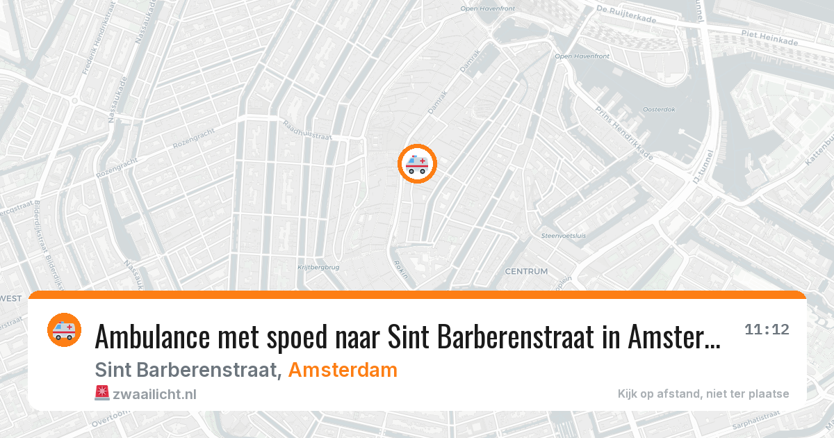 Ambulance met spoed naar Sint Barberenstraat in Amsterdam — 13 jun 2026
