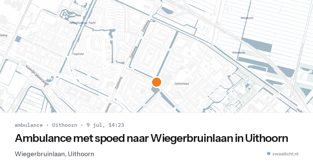 Ambulance met spoed naar Wiegerbruinlaan in Uithoorn — 9 jul 2026