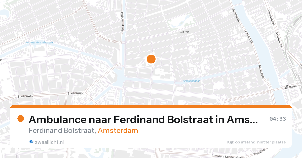 Ambulance naar Ferdinand Bolstraat in Amsterdam — 25 jun 2026