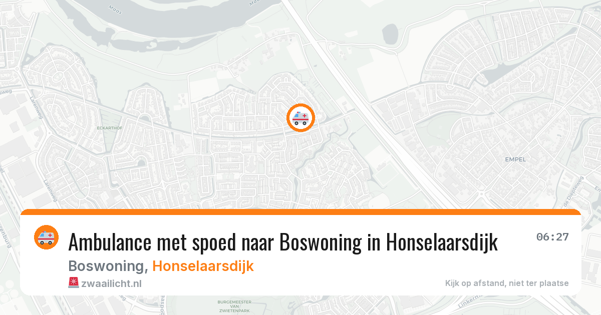 Ambulance met spoed naar Boswoning in Honselaarsdijk — 14 jul 2026