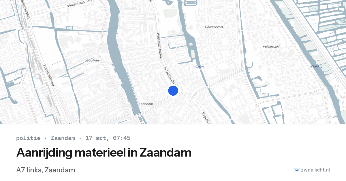Aanrijding materieel in Zaandam — 17 mrt 2026