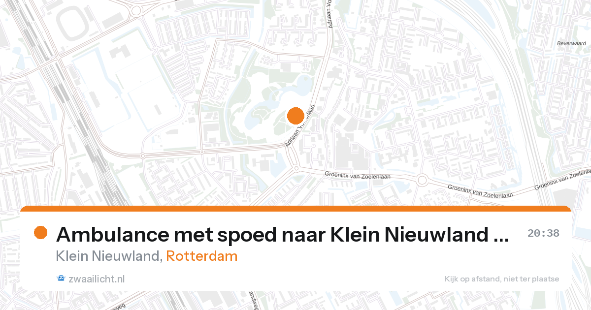 Ambulance met spoed naar Klein Nieuwland in Rotterdam — 28 aug 2026