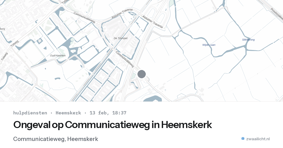 Ongeval op Communicatieweg in Heemskerk — 13 feb 2026
