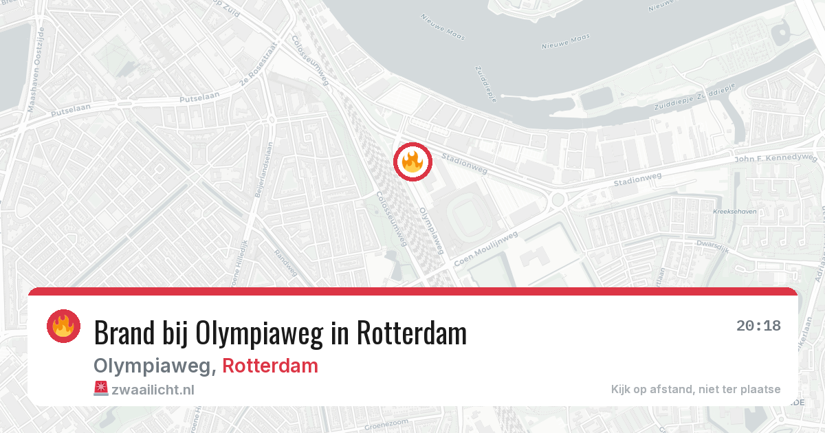 Brand bij Olympiaweg in Rotterdam — 3 jul 2026