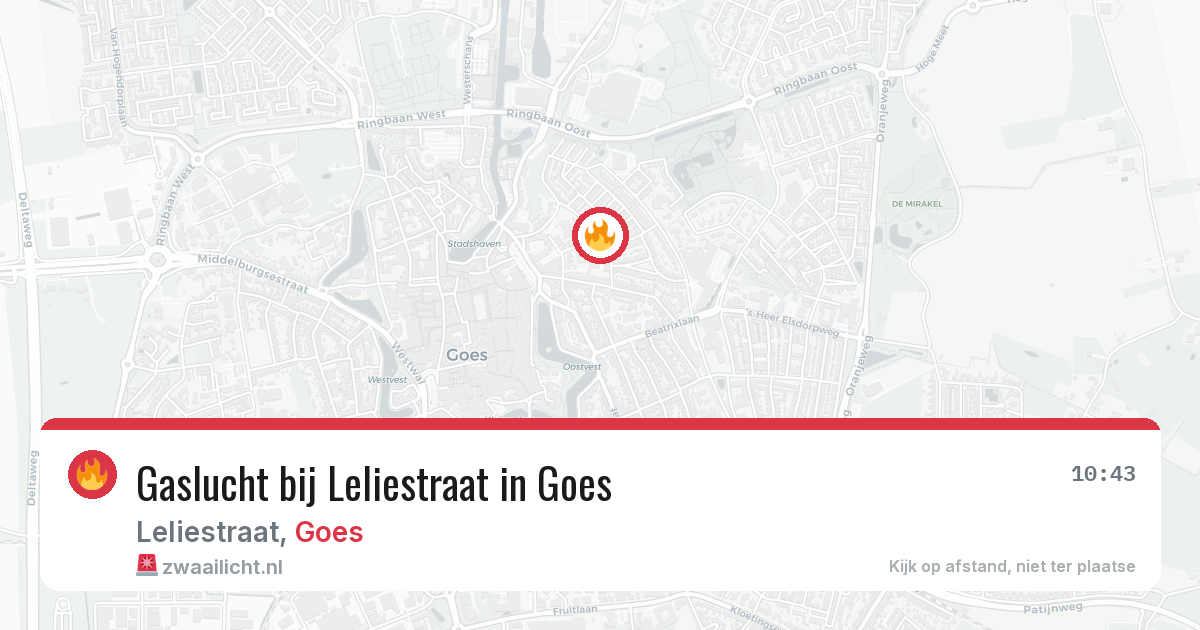 Gaslucht bij Leliestraat in Goes — 21 jul 2026