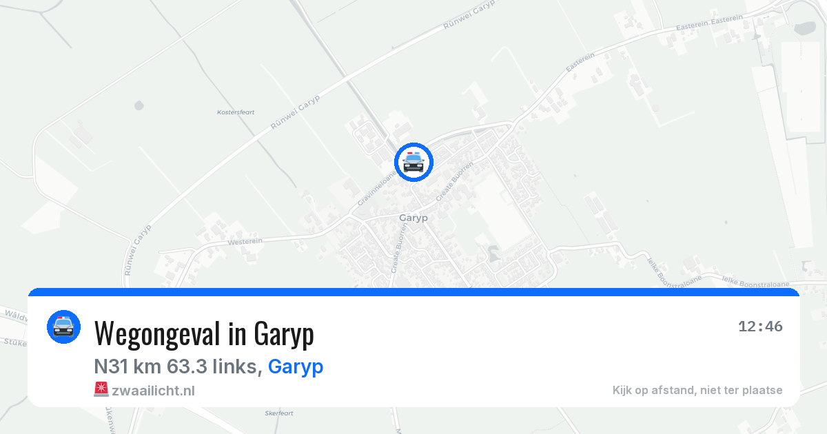 Wegongeval in Garyp — 23 jul 2026
