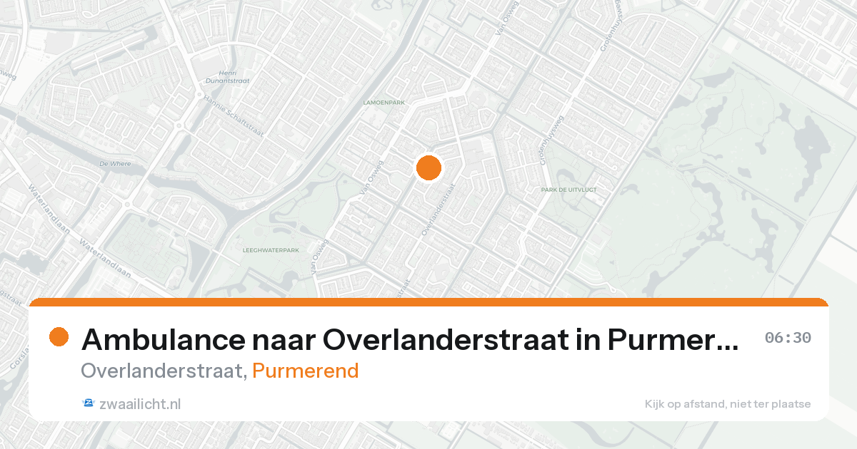 Ambulance naar Overlanderstraat in Purmerend — 2 jun 2026