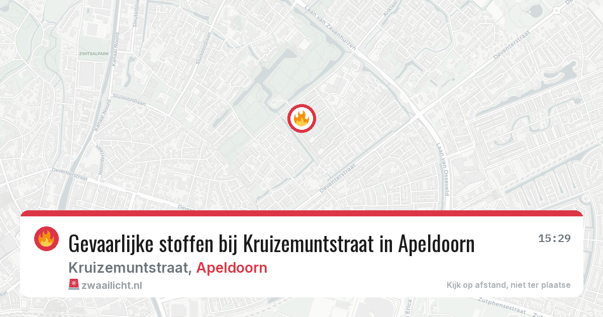 Gevaarlijke stoffen bij Kruizemuntstraat in Apeldoorn — 20 apr 2026